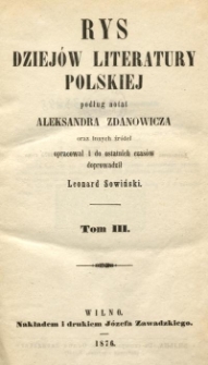 Rys dziejów literatury polskiej. T. 3