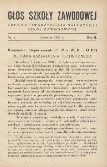 Głos Szkoły Zawodowej : organ Stowarzyszenia Nauczycieli Szkół Zawodowych. R. 2, Nr 3