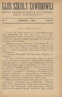 Głos Szkoły Zawodowej : organ Stowarzyszenia Nauczycieli Szkół Zawodowych. R. 2, Nr 4