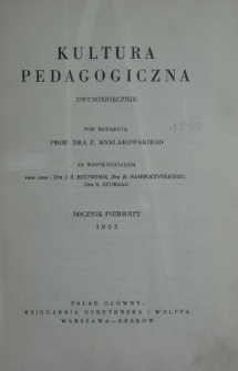 Kultura Pedagogiczna. R. 1, Nr 4-5