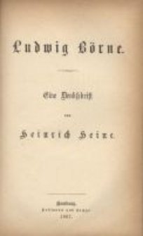 Heinrich Heine's sämtliche Werke. Bd. 12, Ludwig Börne eine Denkschrift