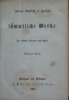 Sämmtliche Werke : zur schönen Literatur und Kunst. Bd. 9