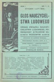 Głos Nauczycielstwa Ludowego. R. 1, 1906, Nr 1-2