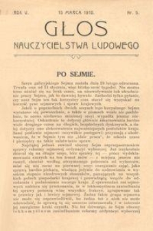Głos Nauczycielstwa Ludowego. R. 5, 1910, Nr 5
