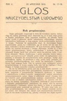 Głos Nauczycielstwa Ludowego. R. 5, 1910, Nr 17-18
