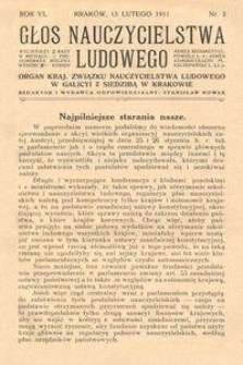 Głos Nauczycielstwa Ludowego. R. 6, 1911, Nr 3