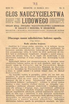 Głos Nauczycielstwa Ludowego. R. 6, 1911, Nr 5