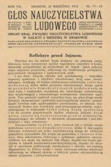 Głos Nauczycielstwa Ludowego. R. 7, 1912, Nr 17-18
